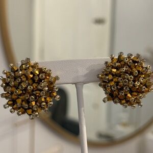 Gold and Silver Beaded Earrings